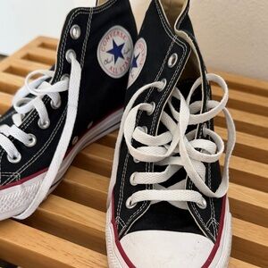 Converse Black and White High-Tops - Wedge
